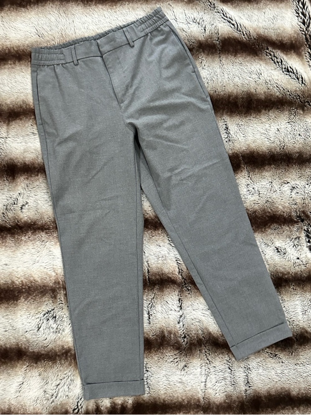 Banana Republic Gray Dress Pants - Classic Tailored Trousers cropped fit